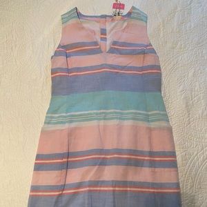 Joules Striped Linen Dress, size 6, NWT